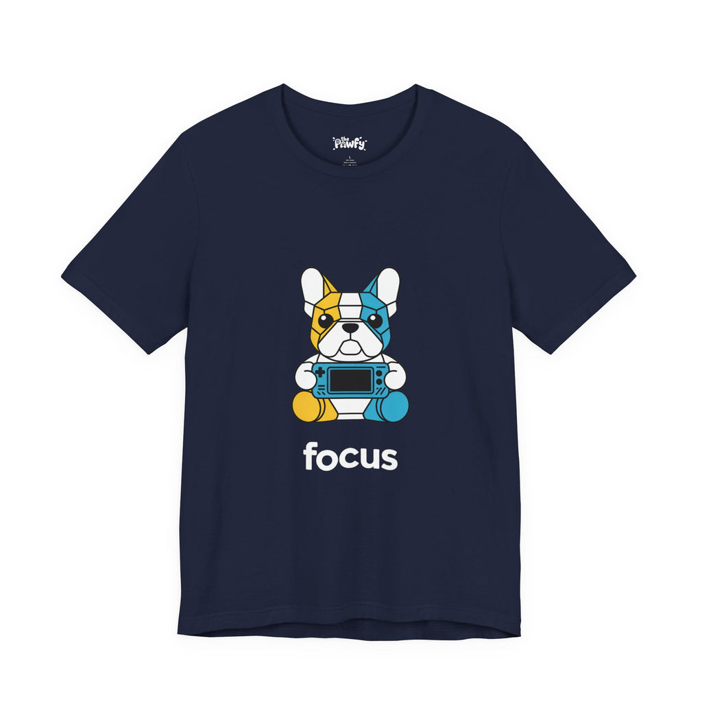 Focus Frenchie Graphic T-Shirt | Geometric Gamer Streetwear