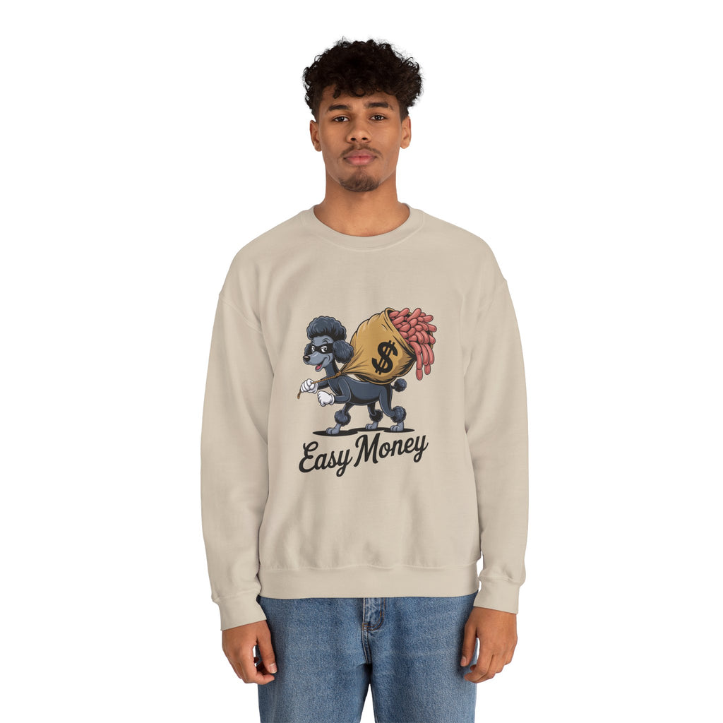 Easy Money Poodle Heist Crewneck | Vintage Hustle Syndicate