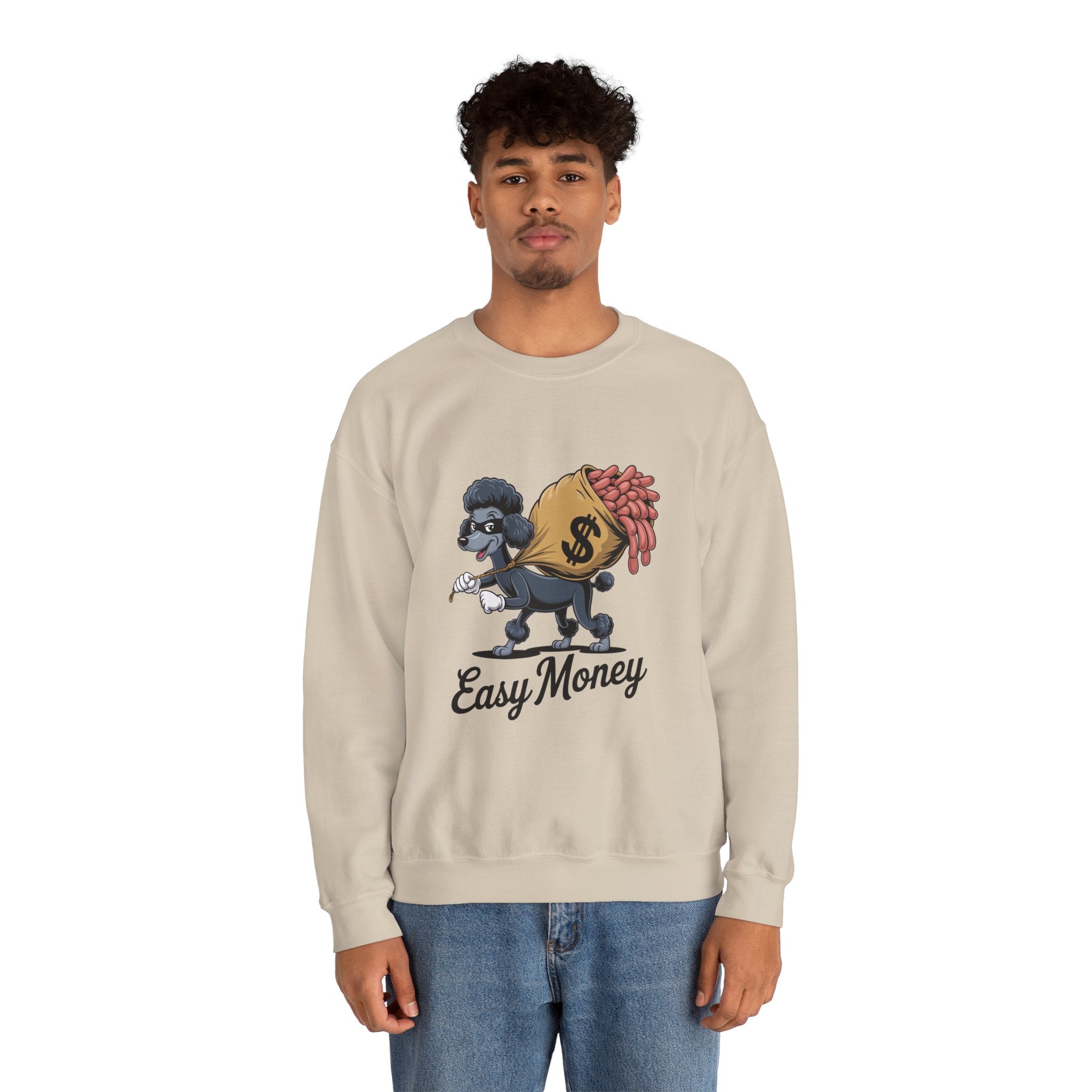 Easy Money Poodle Heist Crewneck | Vintage Hustle Syndicate