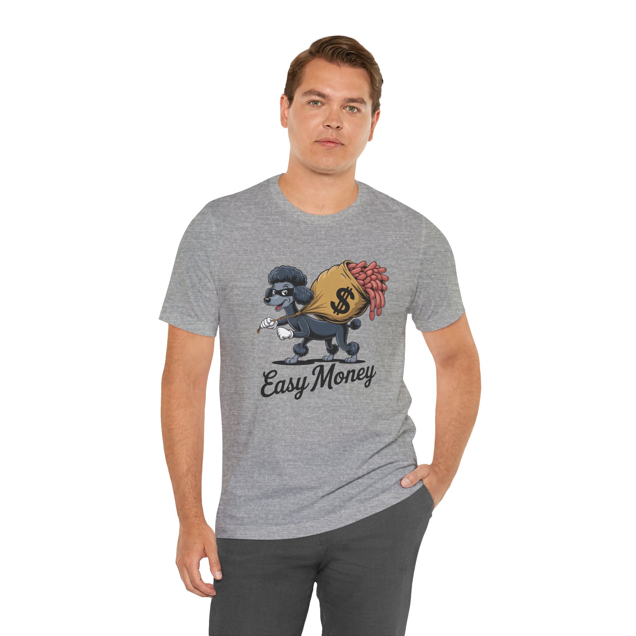 Easy Money Poodle Graphic T-Shirt | Vintage Heist Cartoon Apparel