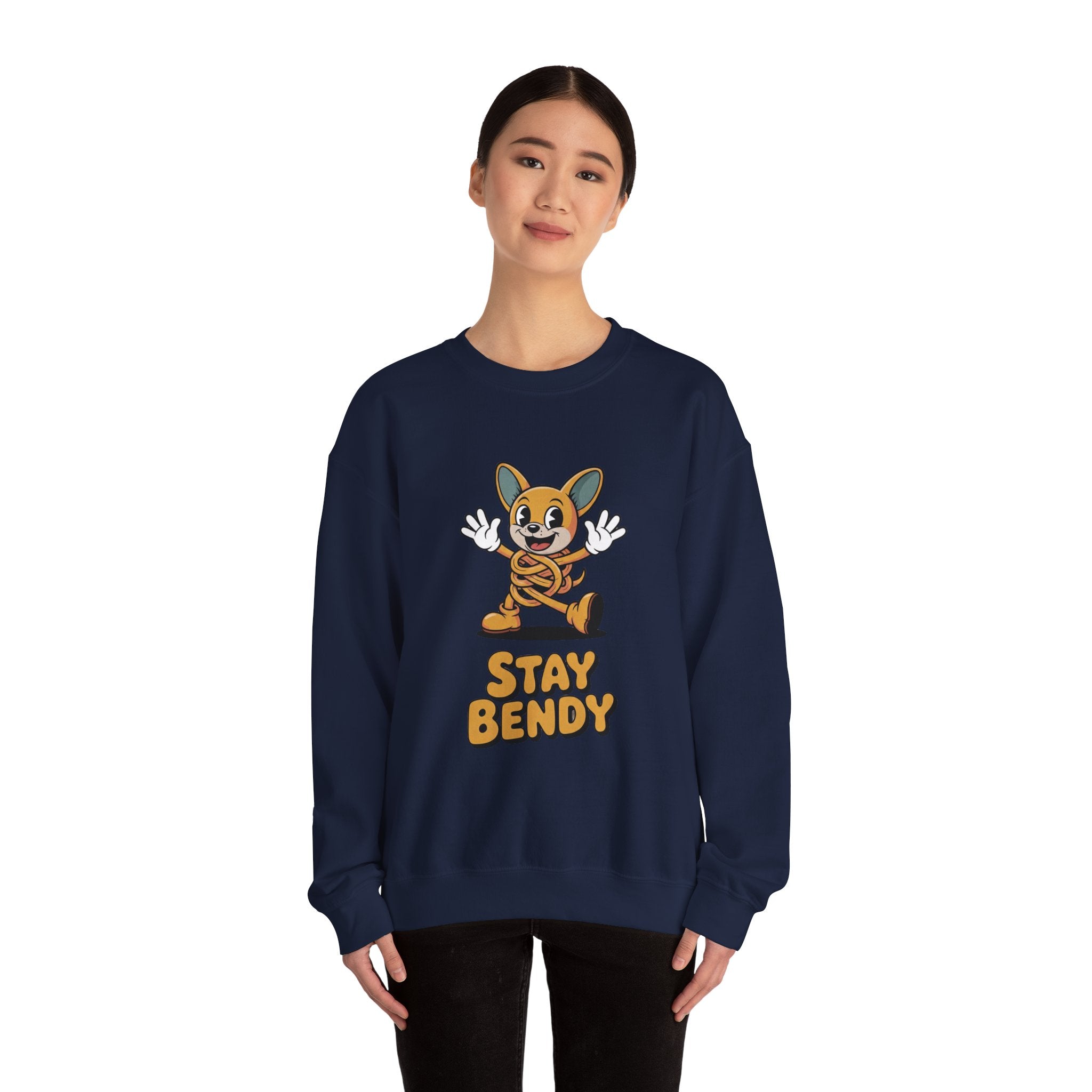 Stay Bendy Noodle Dog Crewneck | The Ink & Noodle Syndicate