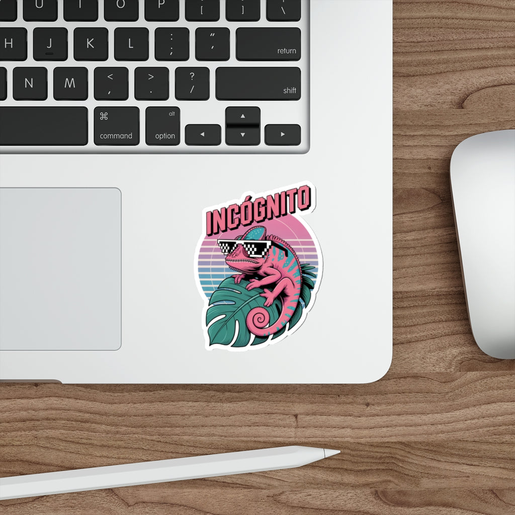 Incógnito Retro Chameleon Die-Cut Sticker | Synthwave Decal