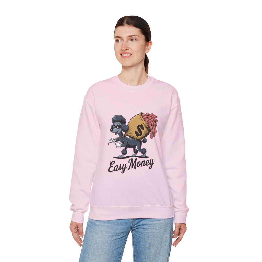 Easy Money Poodle Heist Crewneck | Vintage Hustle Syndicate