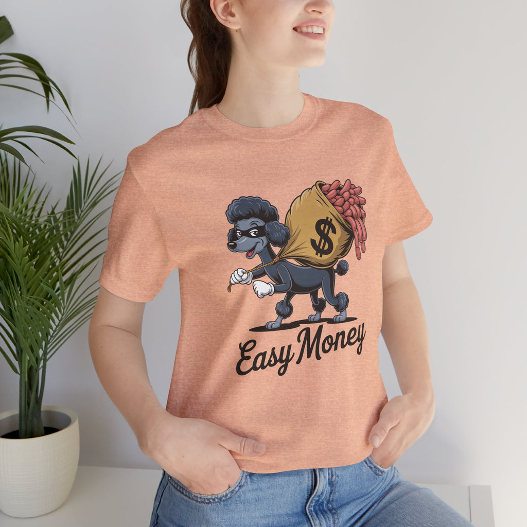 Easy Money Poodle Graphic T-Shirt | Vintage Heist Cartoon Apparel
