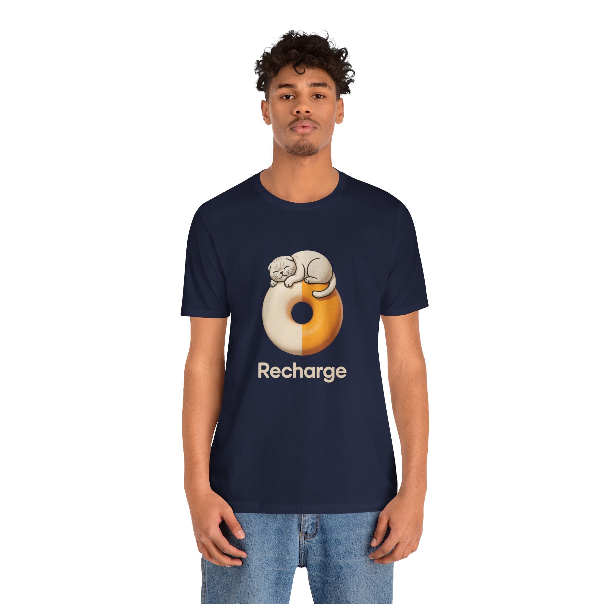 Recharge Scottish Fold Graphic T-Shirt | Minimalist Designer Toy Streetwear