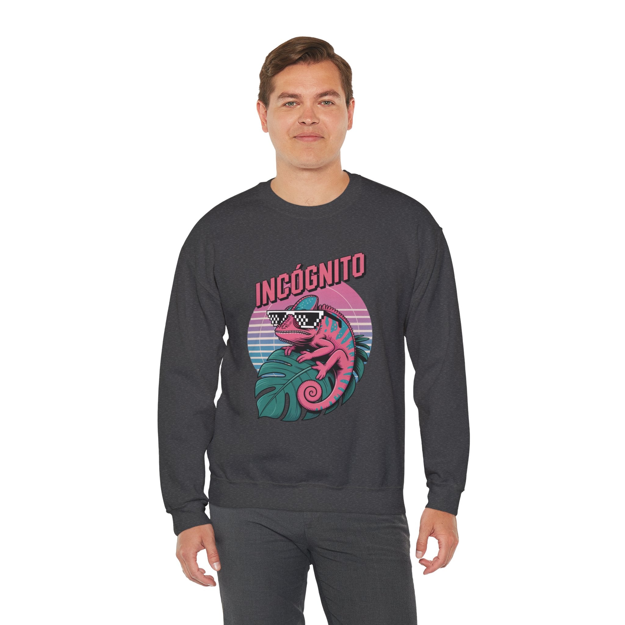Incógnito Retro Chameleon Crewneck Sweatshirt | Vaporwave Streetwear