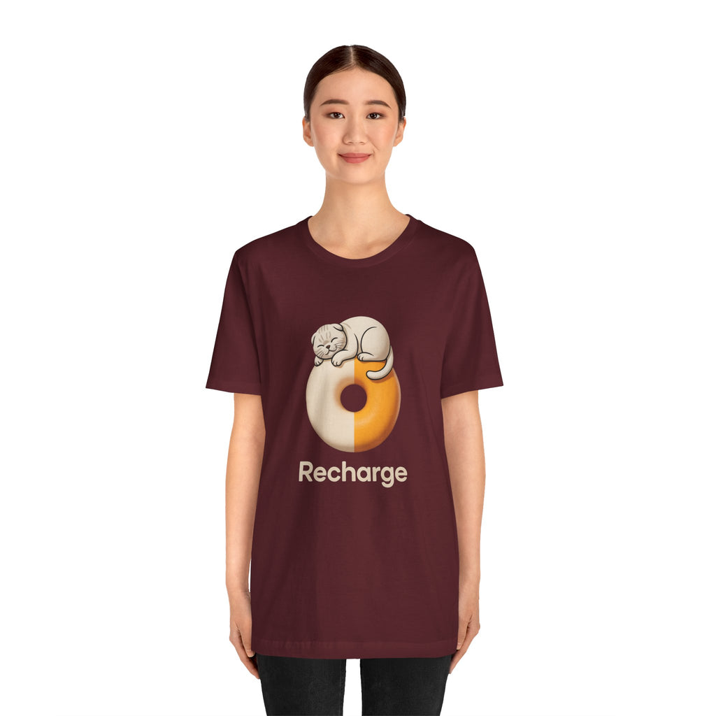 Recharge Scottish Fold Graphic T-Shirt | Minimalist Designer Toy Streetwear