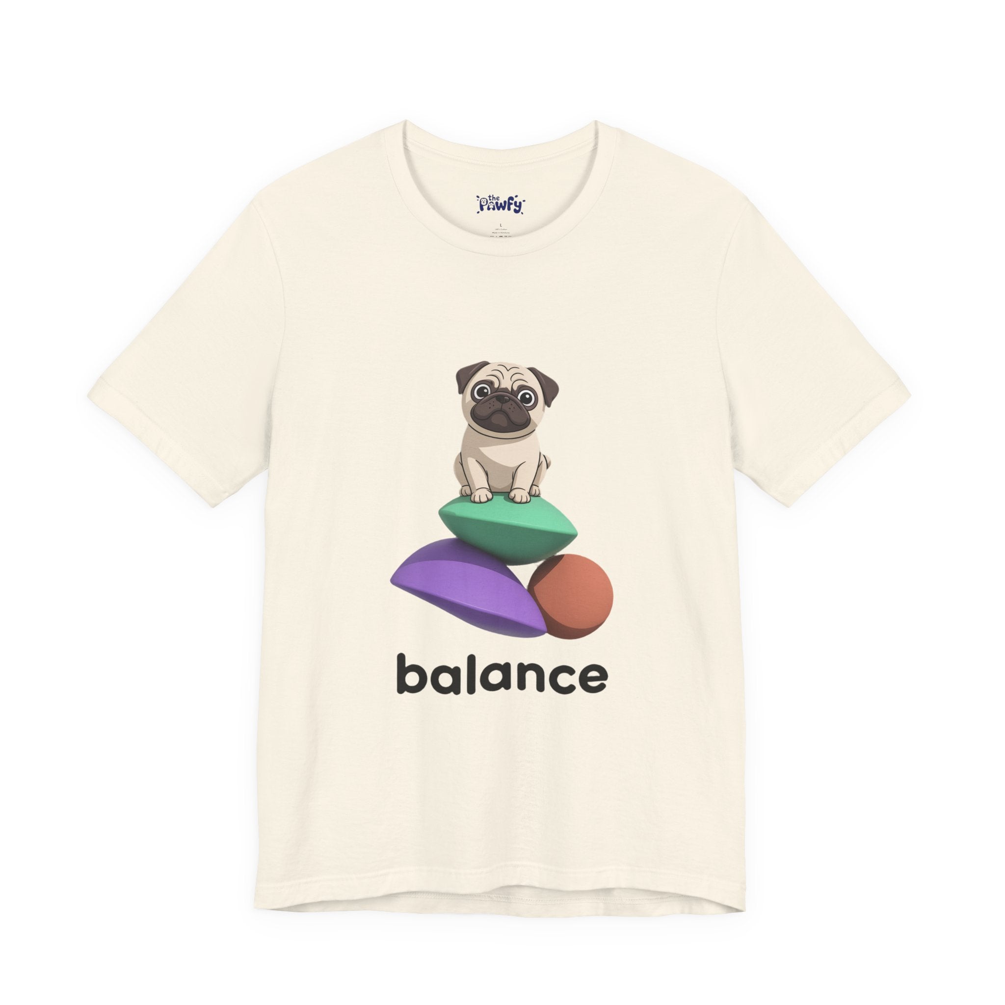 Balance Pug Graphic T-Shirt | Minimalist Designer Toy Streetwear
