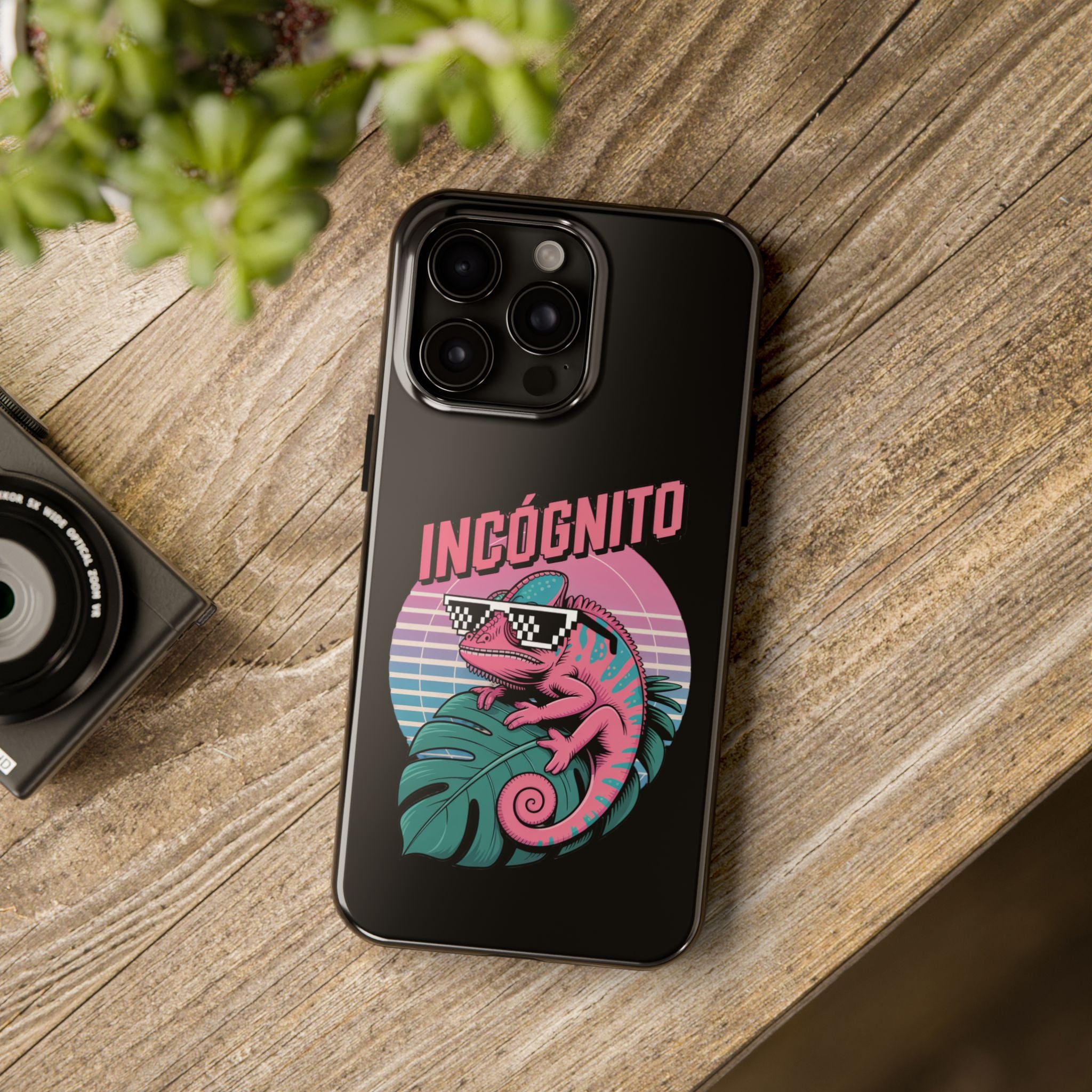 Incógnito Retro Chameleon Tough Phone Case | Synthwave Aesthetic