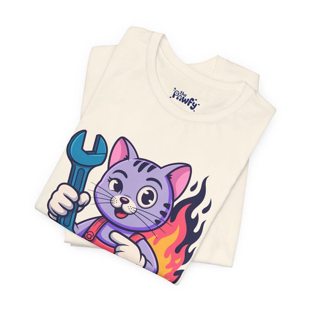 I Can Fix It Cat Graphic T-Shirt | Vintage Disaster Mechanic Apparel